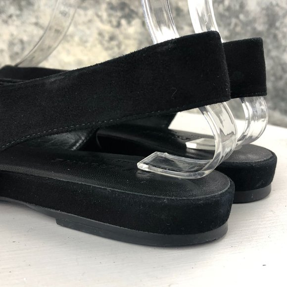 EVERLANE Women's Size 8 Black Suede The V Slingback Pointed Toe Flats Shoes - Picture 6 of 11